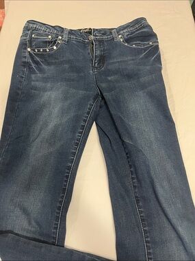 Earl Jeans Dark Blue Boot Cut Jeans with Stud Accents